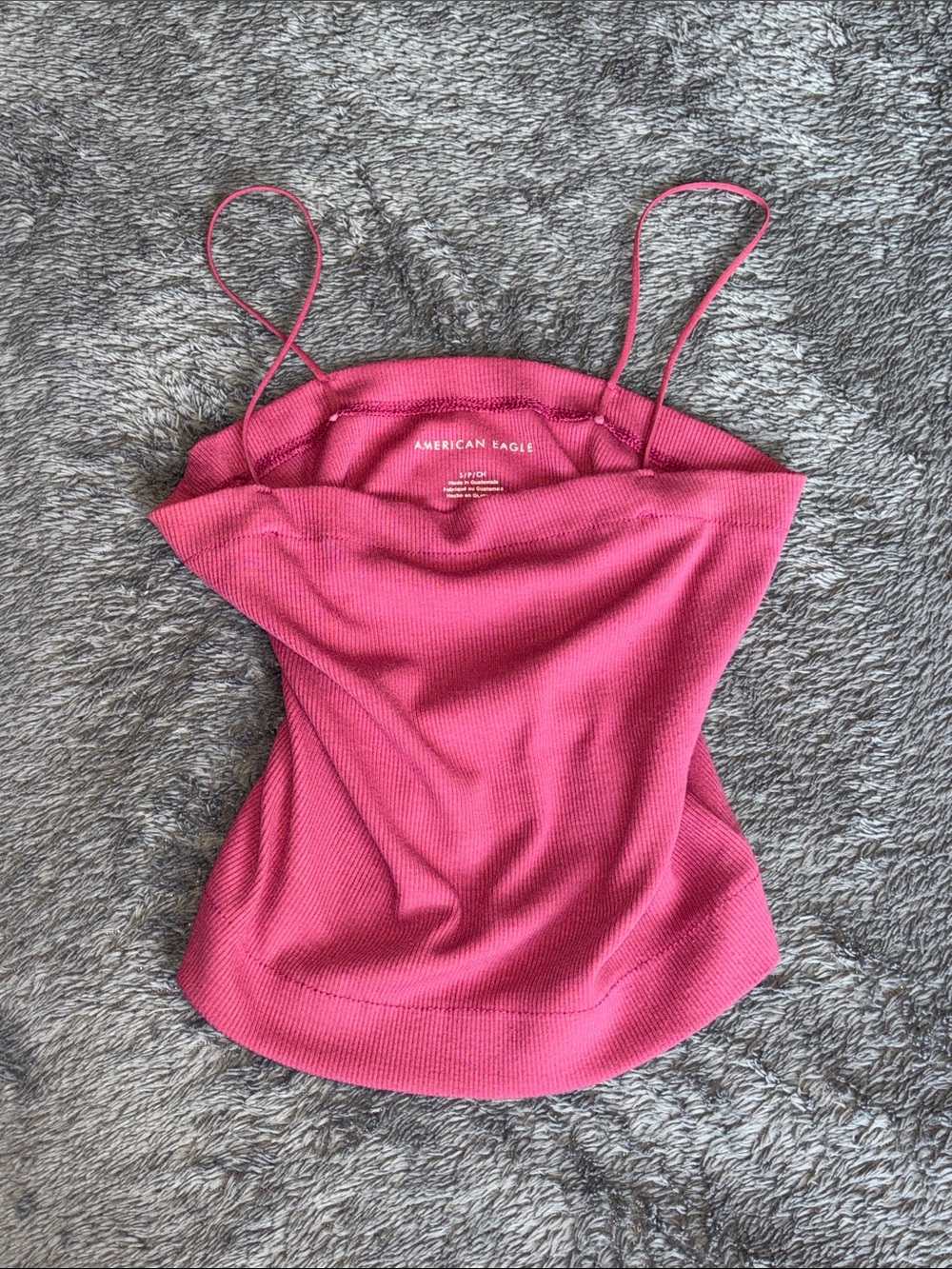 AMERICAN EAGLE Pink Knit Spaghetti Strap Tank Top